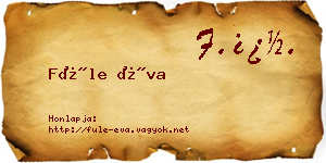 Füle Éva névjegykártya