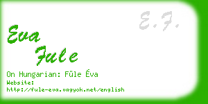 eva fule business card